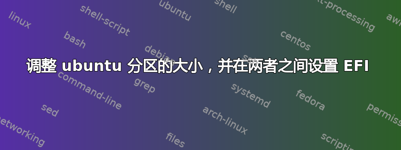 调整 ubuntu 分区的大小，并在两者之间设置 EFI