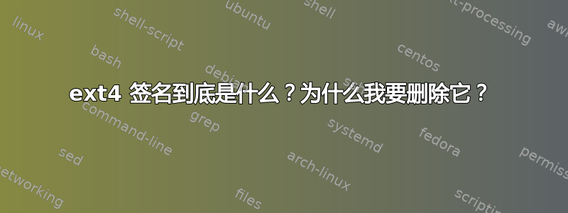 ext4 签名到底是什么？为什么我要删除它？