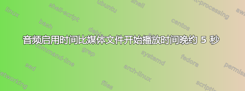 音频启用时间比媒体文件开始播放时间晚约 5 秒