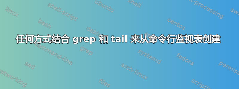 任何方式结合 grep 和 tail 来从命令行监视表创建