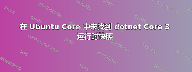 在 Ubuntu Core 中未找到 dotnet Core 3 运行时快照