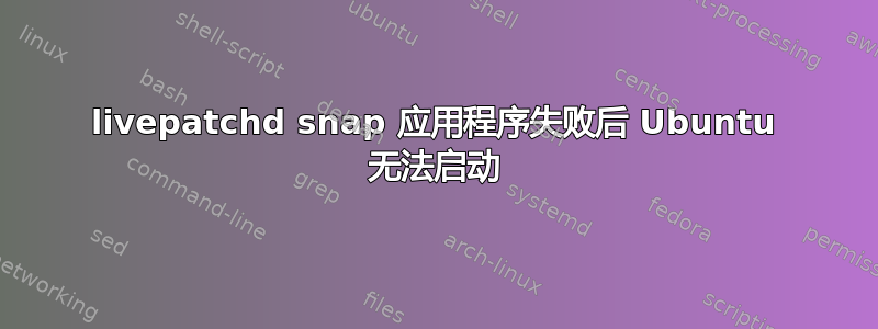 livepatchd snap 应用程序失败后 Ubuntu 无法启动