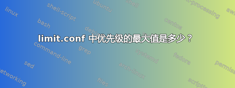 limit.conf 中优先级的最大值是多少？