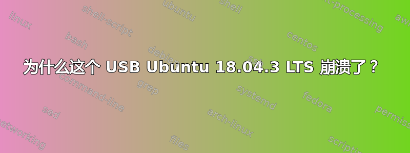 为什么这个 USB Ubuntu 18.04.3 LTS 崩溃了？