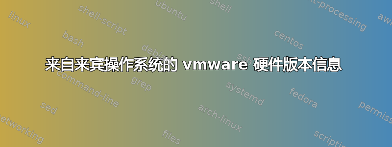 来自来宾操作系统的 vmware 硬件版本信息