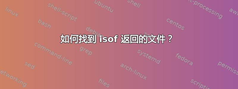 如何找到 lsof 返回的文件？