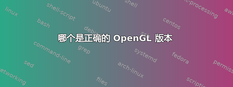 哪个是正确的 OpenGL 版本