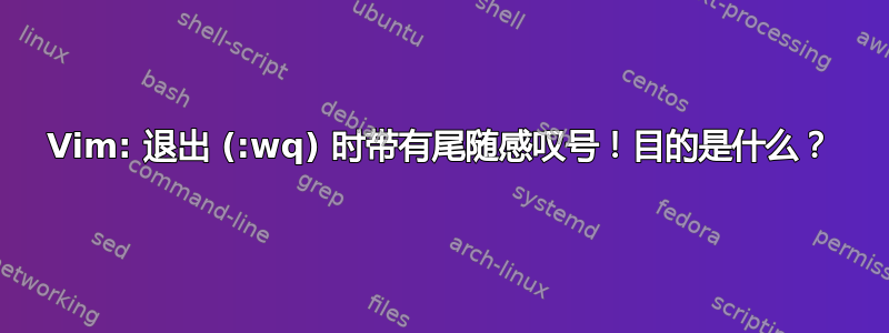 Vim: 退出 (:wq) 时带有尾随感叹号！目的是什么？