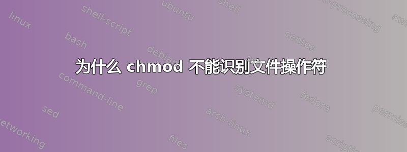 为什么 chmod 不能识别文件操作符