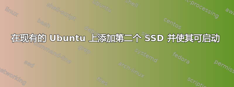 在现有的 Ubuntu 上添加第二个 SSD 并使其可启动