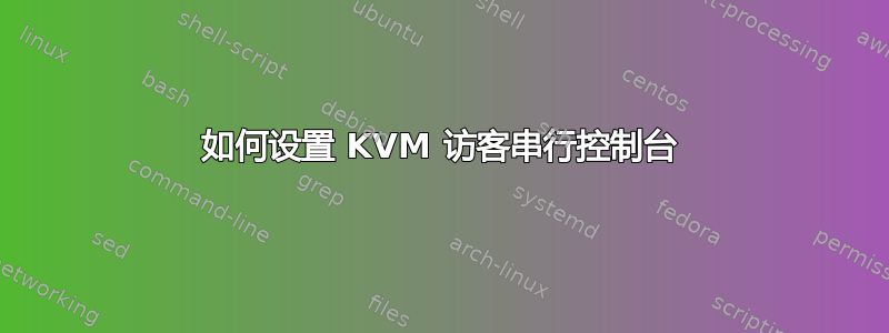 如何设置 KVM 访客串行控制台