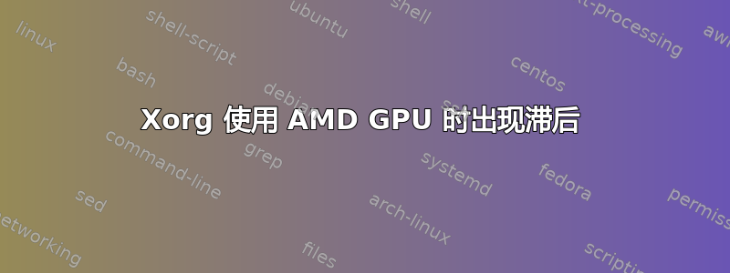 Xorg 使用 AMD GPU 时出现滞后