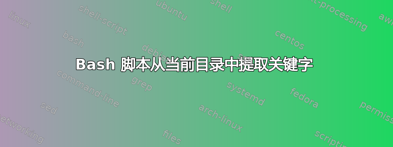 Bash 脚本从当前目录中提取关键字