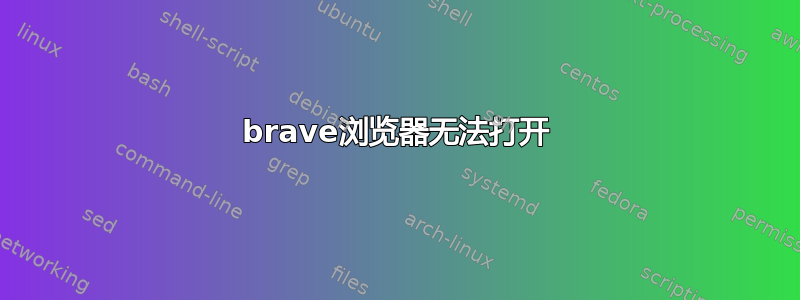 brave浏览器无法打开