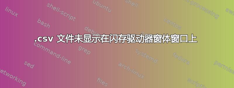 .csv 文件未显示在闪存驱动器窗体窗口上