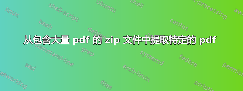 从包含大量 pdf 的 zip 文件中提取特定的 pdf