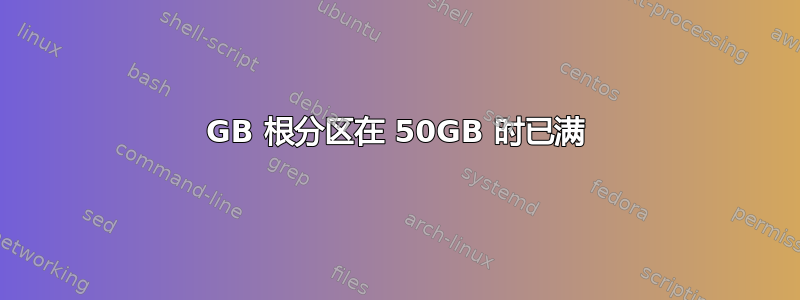 250GB 根分区在 50GB 时已满