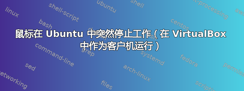 鼠标在 Ubuntu 中突然停止工作（在 VirtualBox 中作为客户机运行）