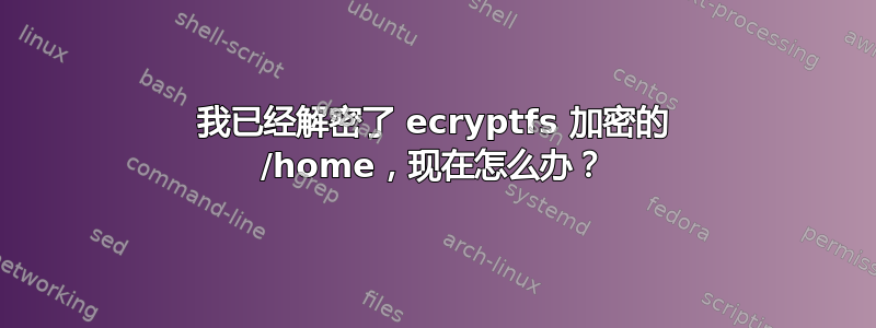 我已经解密了 ecryptfs 加密的 /home，现在怎么办？