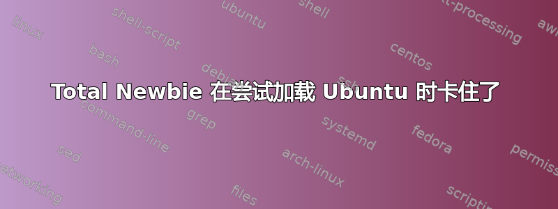 Total Newbie 在尝试加载 Ubuntu 时卡住了