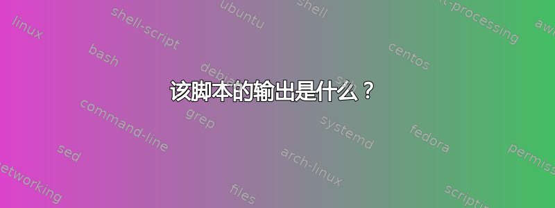 该脚本的输出是什么？