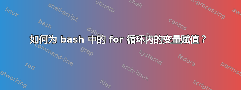 如何为 bash 中的 for 循环内的变量赋值？