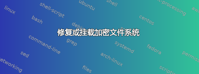 修复或挂载加密文件系统