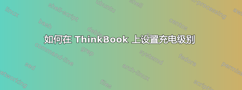 如何在 ThinkBook 上设置充电级别