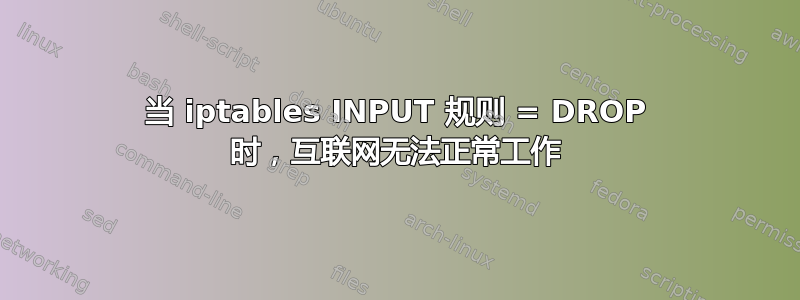 当 iptables INPUT 规则 = DROP 时，互联网无法正常工作