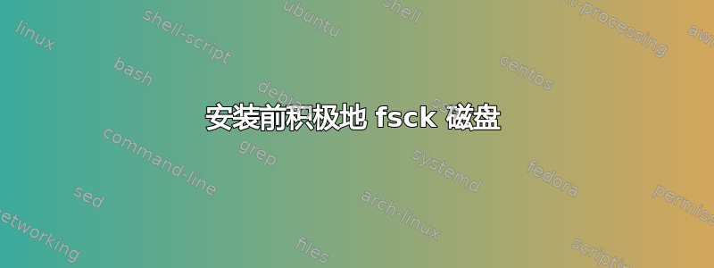 安装前积极地 fsck 磁盘