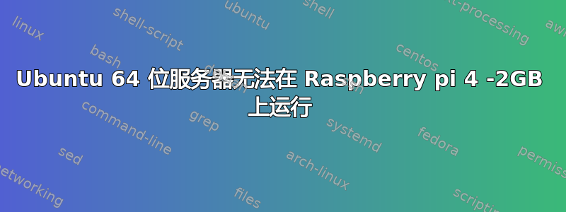 Ubuntu 64 位服务器无法在 Raspberry pi 4 -2GB 上运行