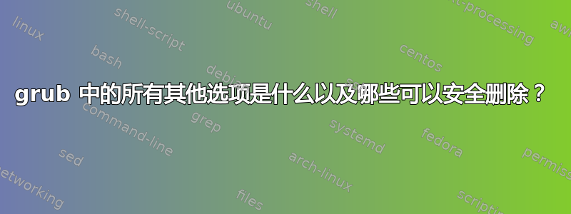 grub 中的所有其他选项是什么以及哪些可以安全删除？