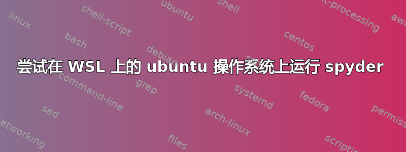 尝试在 WSL 上的 ubuntu 操作系统上运行 spyder