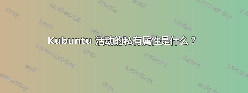 Kubuntu 活动的私有属性是什么？