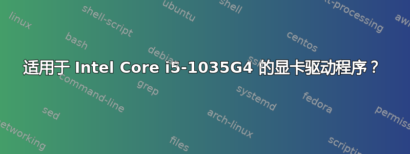 适用于 Intel Core i5-1035G4 的显卡驱动程序？