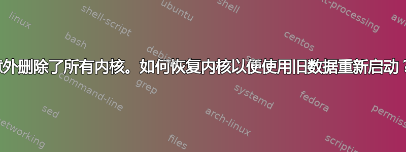 意外删除了所有内核。如何恢复内核以便使用旧数据重新启动？