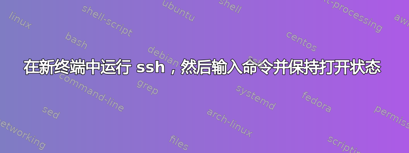 在新终端中运行 ssh，然后输入命令并保持打开状态