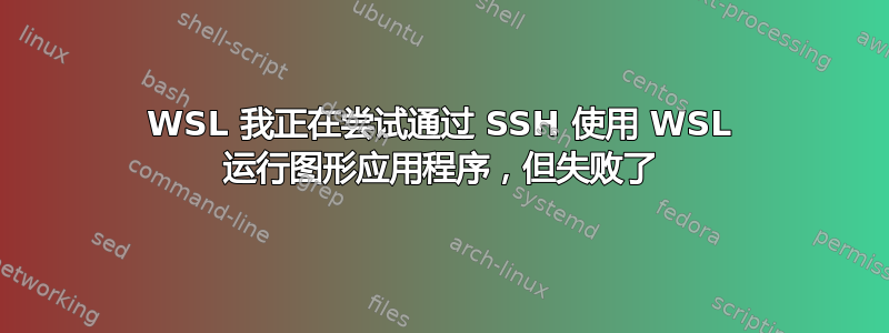 WSL 我正在尝试通过 SSH 使用 WSL 运行图形应用程序，但失败了