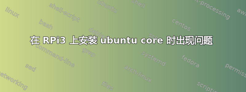 在 RPi3 上安装 ubuntu core 时出现问题