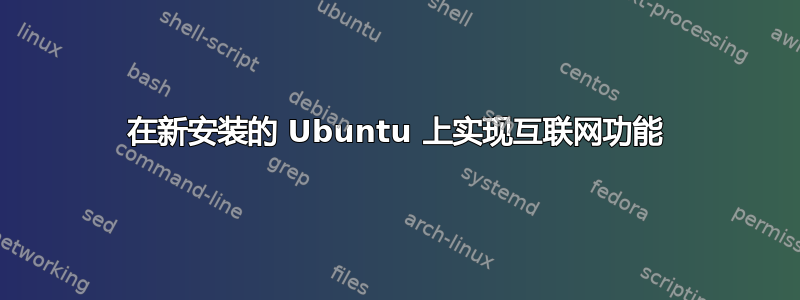 在新安装的 Ubuntu 上实现互联网功能