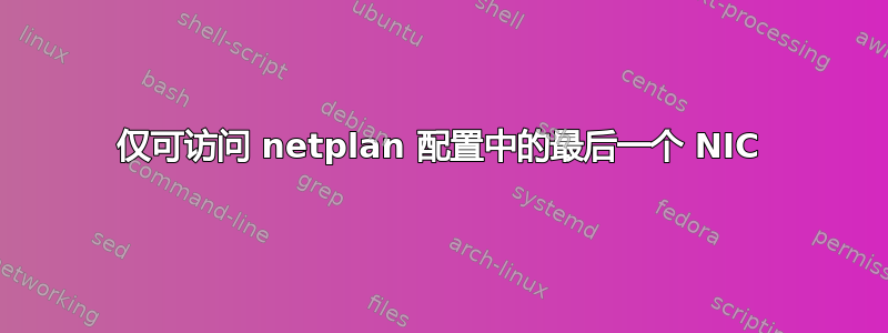 仅可访问 netplan 配置中的最后一个 NIC