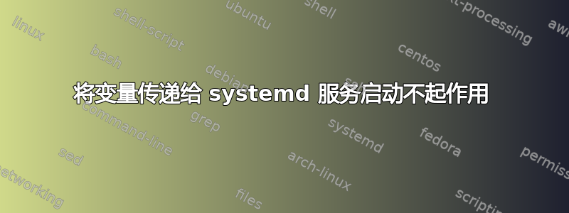 将变量传递给 systemd 服务启动不起作用