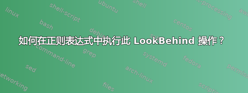 如何在正则表达式中执行此 LookBehind 操作？