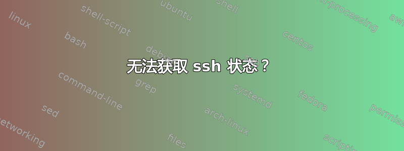 无法获取 ssh 状态？