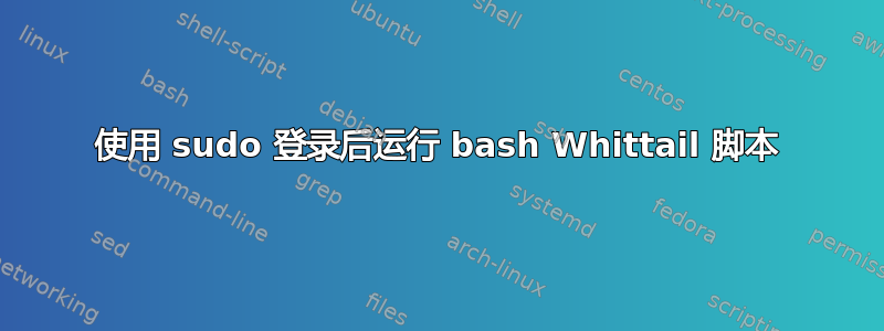 使用 sudo 登录后运行 bash Whittail 脚本