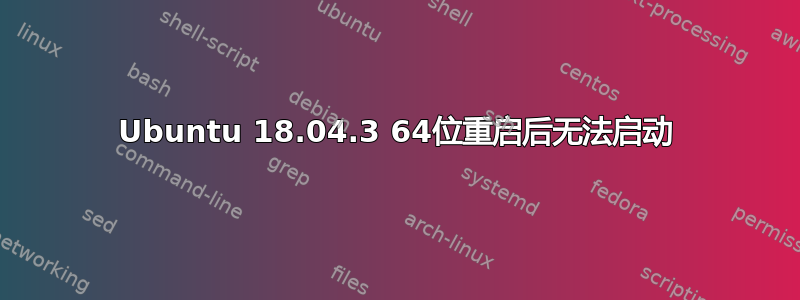 Ubuntu 18.04.3 64位重启后无法启动