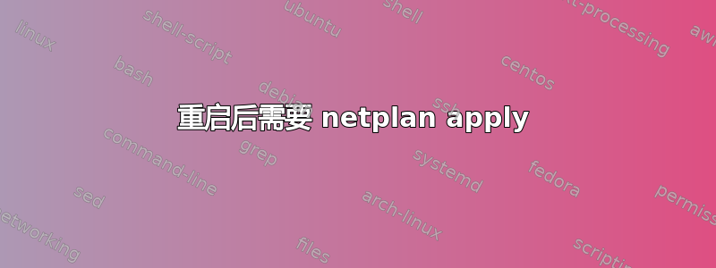 重启后需要 netplan apply