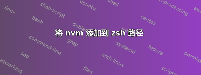 将 nvm 添加到 zsh 路径