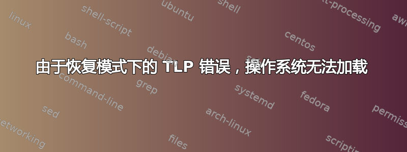 由于恢复模式下的 TLP 错误，操作系统无法加载