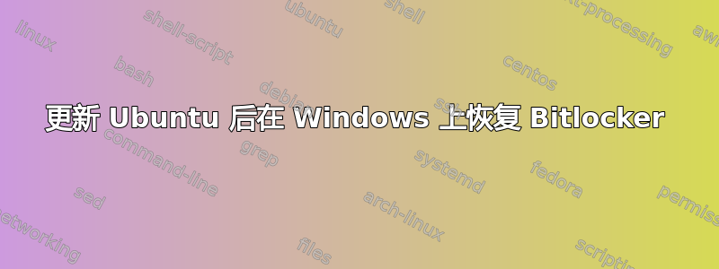 更新 Ubuntu 后在 Windows 上恢复 Bitlocker